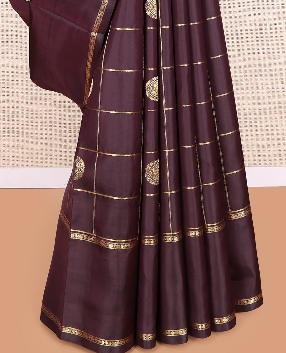 Brown Kanchipuram Chettinad Saree
