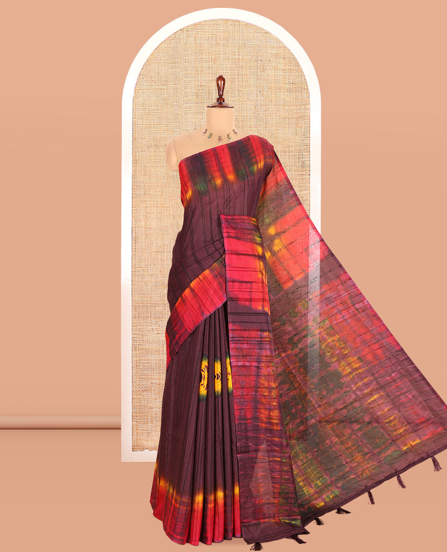 Purple Jute Cotton Saree