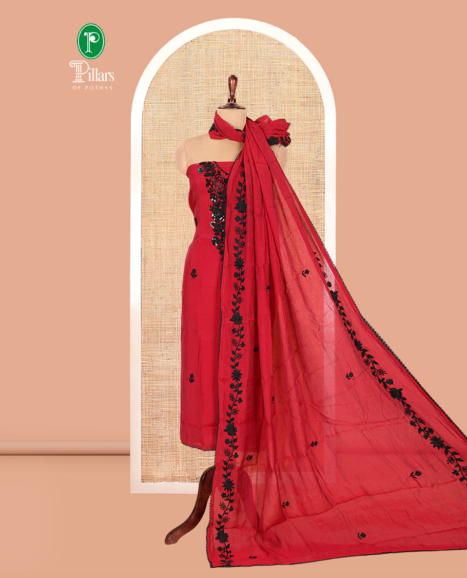 Red Chudidar Material