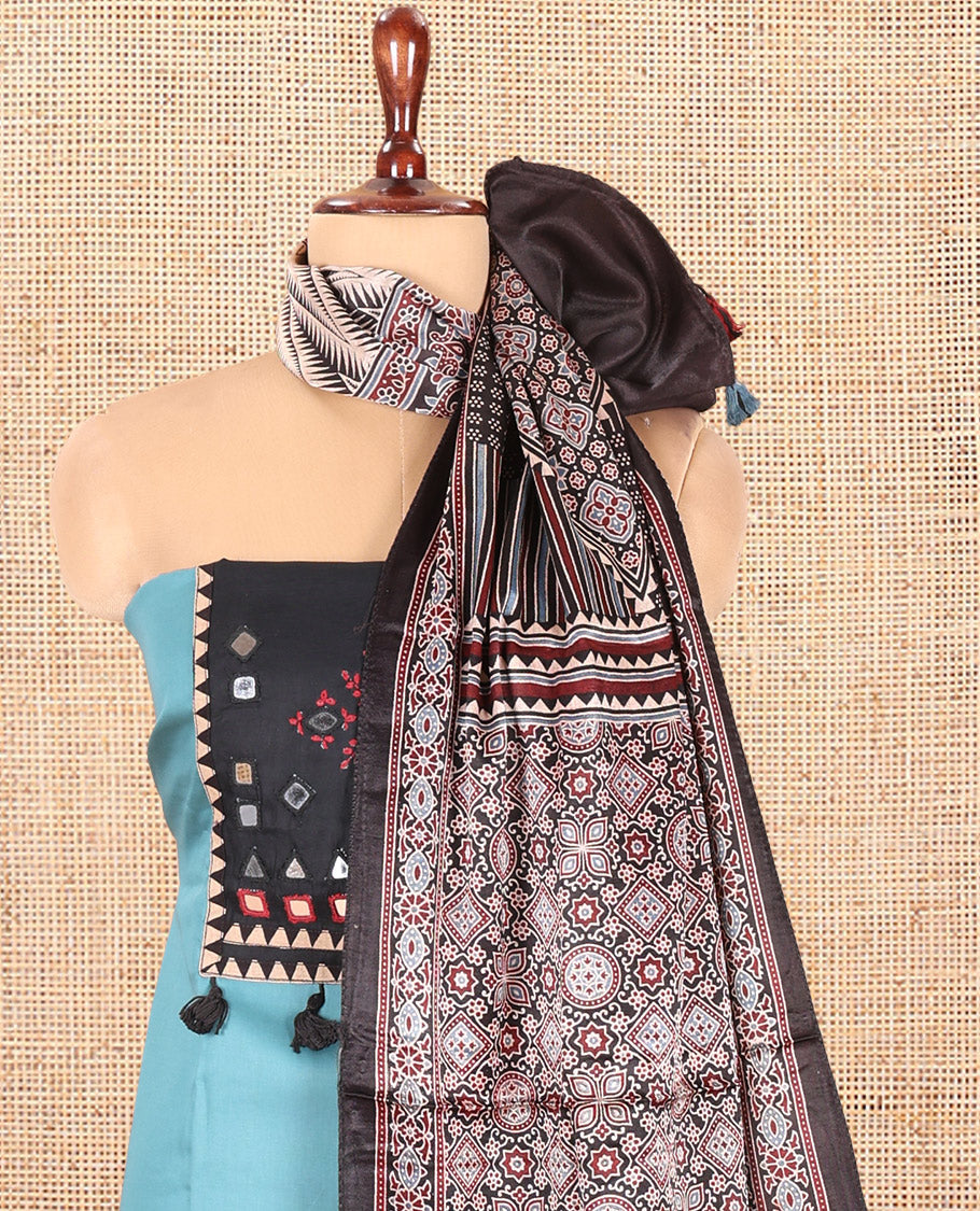 Sea Blue Material Chudidar Set