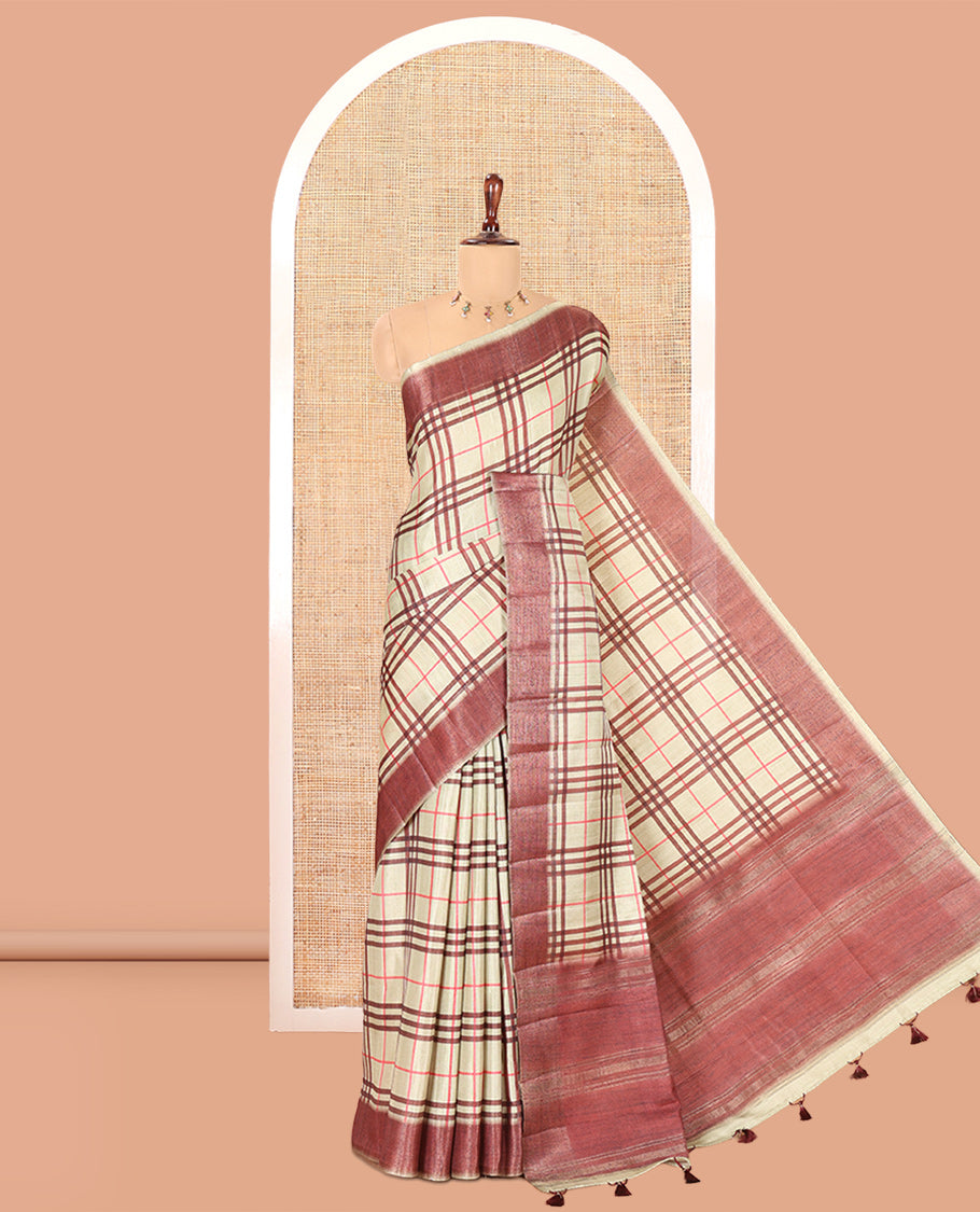 Green Fancy Tussar Silk Saree