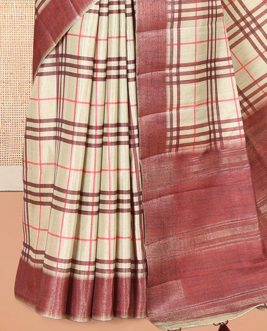 Green Fancy Tussar Silk Saree