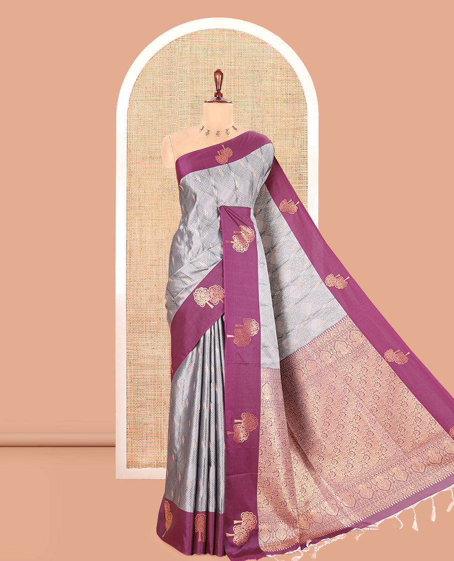 Grey Semi-Luxury Soft Silk Saree