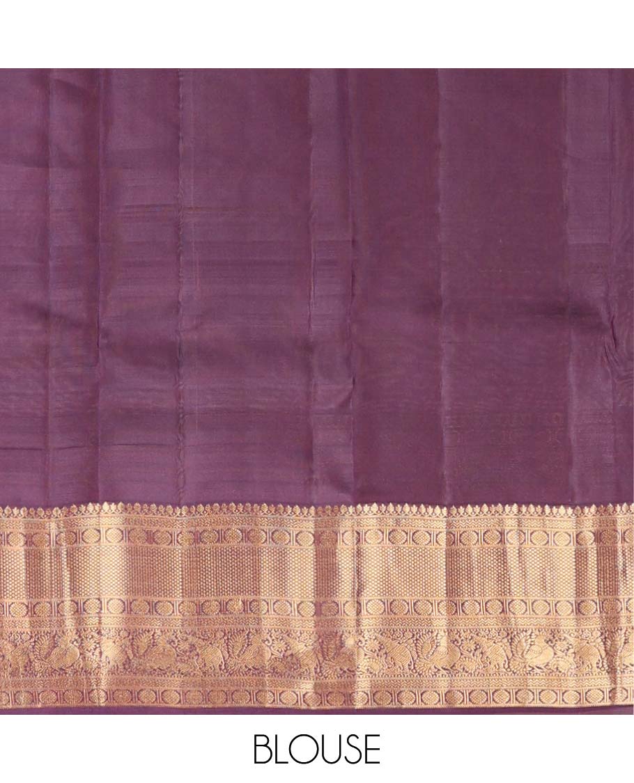 Maroon chakram buttas Vasundhara silk mix saree, zari border of thilakam mokku,kamalam,rettai neli,annam,yaanai & mayil kann designs & mayil kann pallu