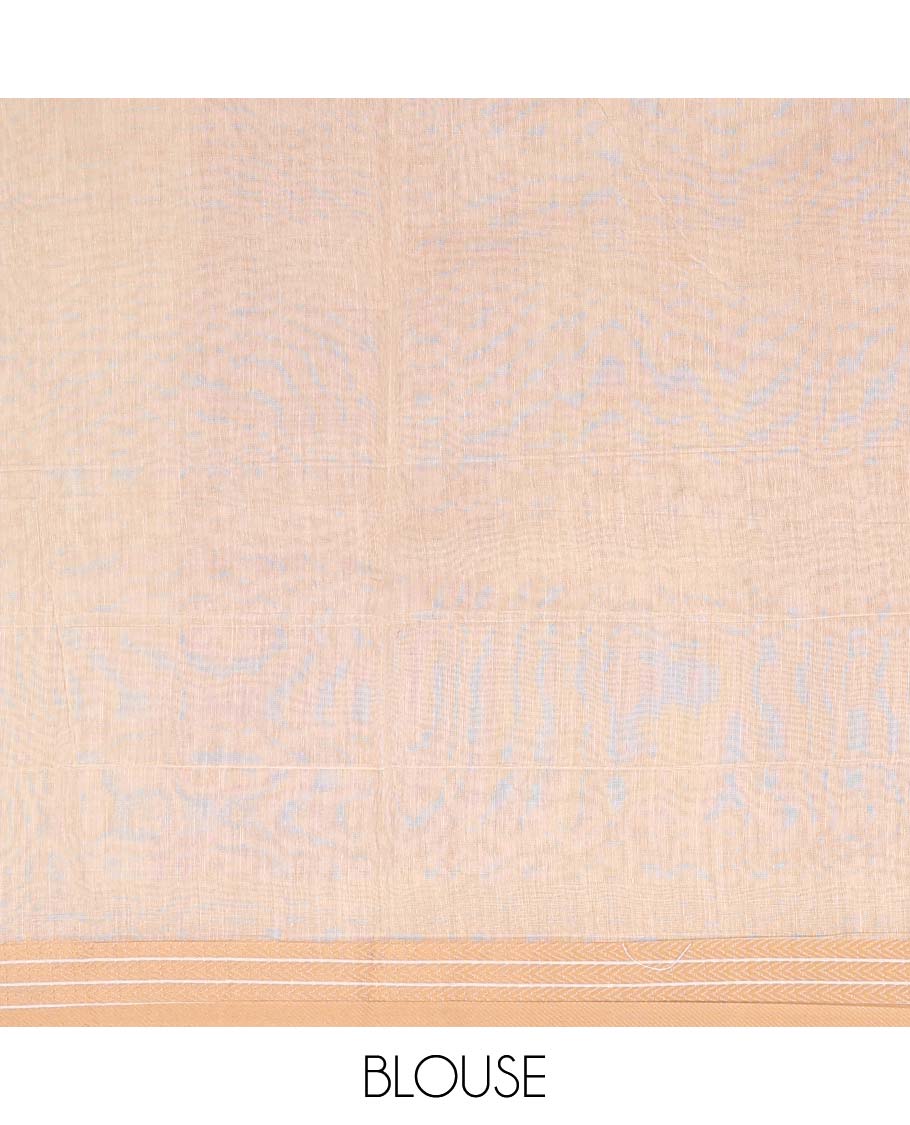 Blue diamond patterned chanderi cotton saree, contrast traditional border of floral multi-hue thread embroidery, and floral jaal printed pallu