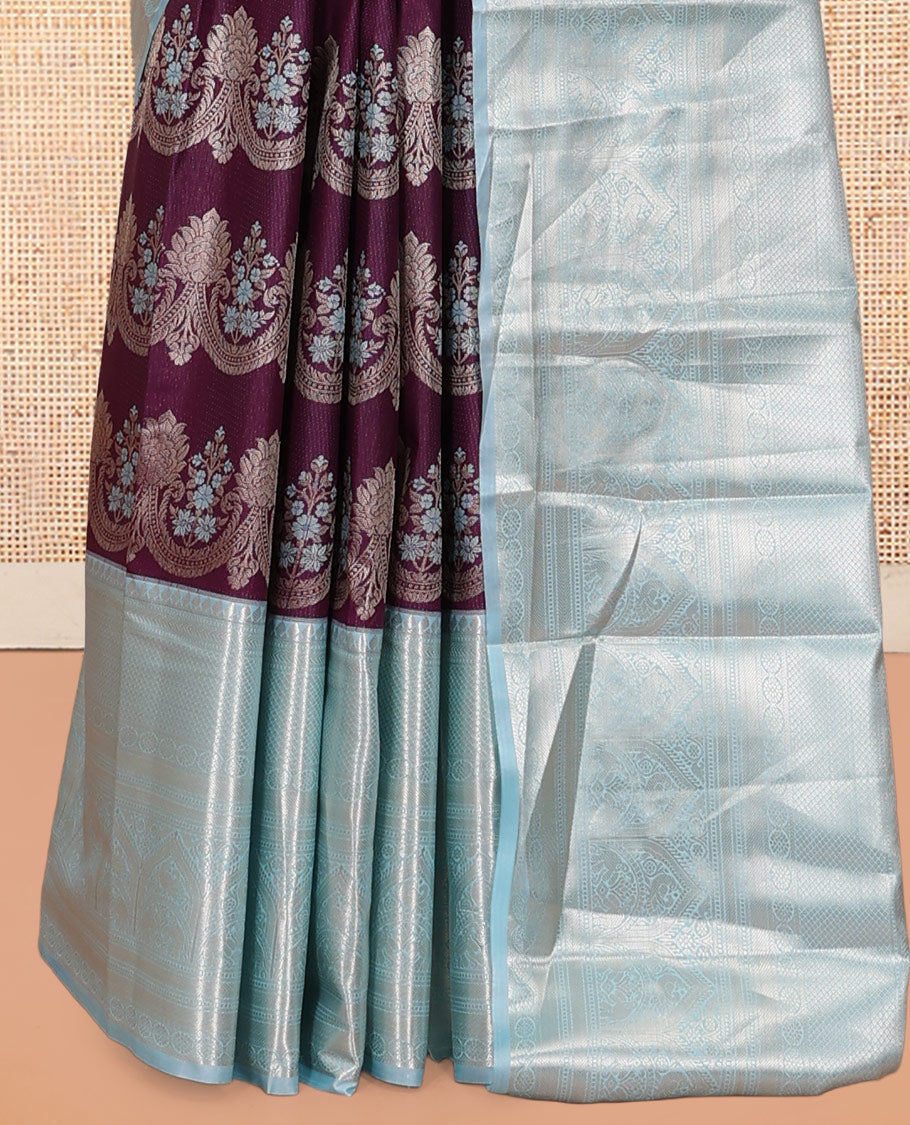 Purple-Sea Blue Budget Silk Saree