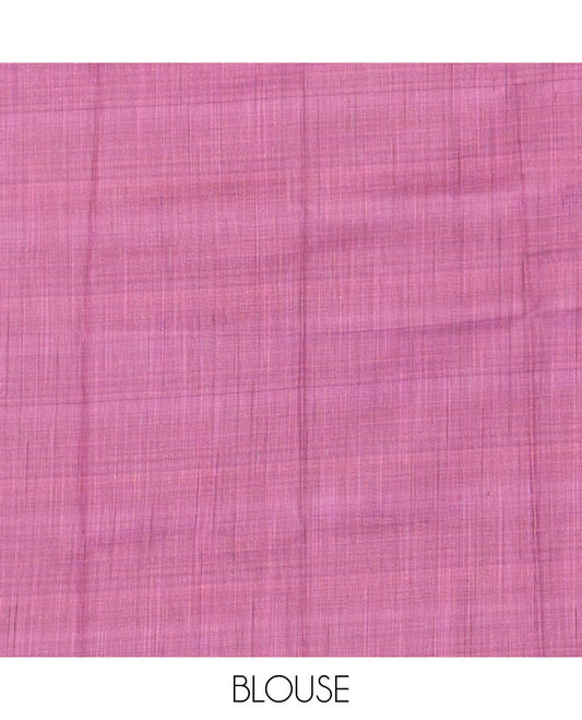 Borderless blue floral print kamala silk saree with plain blouse