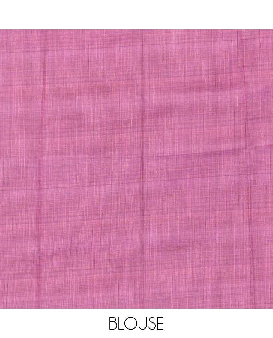 Borderless blue floral print kamala silk saree with plain blouse
