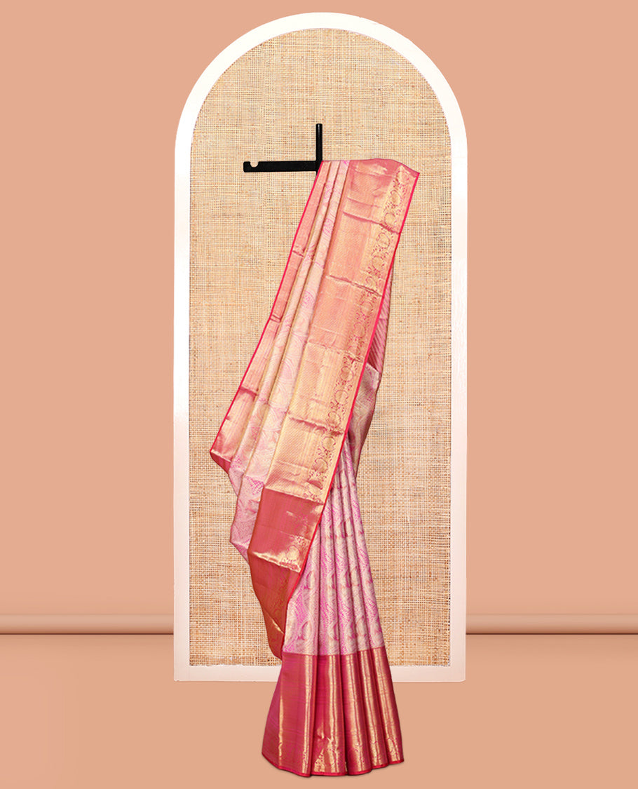Pink Kanchipuram Tissue Silk Saree