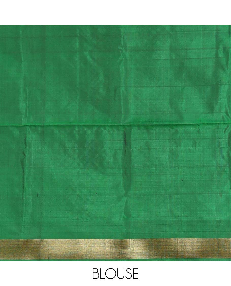 Multi-color bold checked soft silk saree, contrast Vaira Oosi border, and pallu of geometric patterns