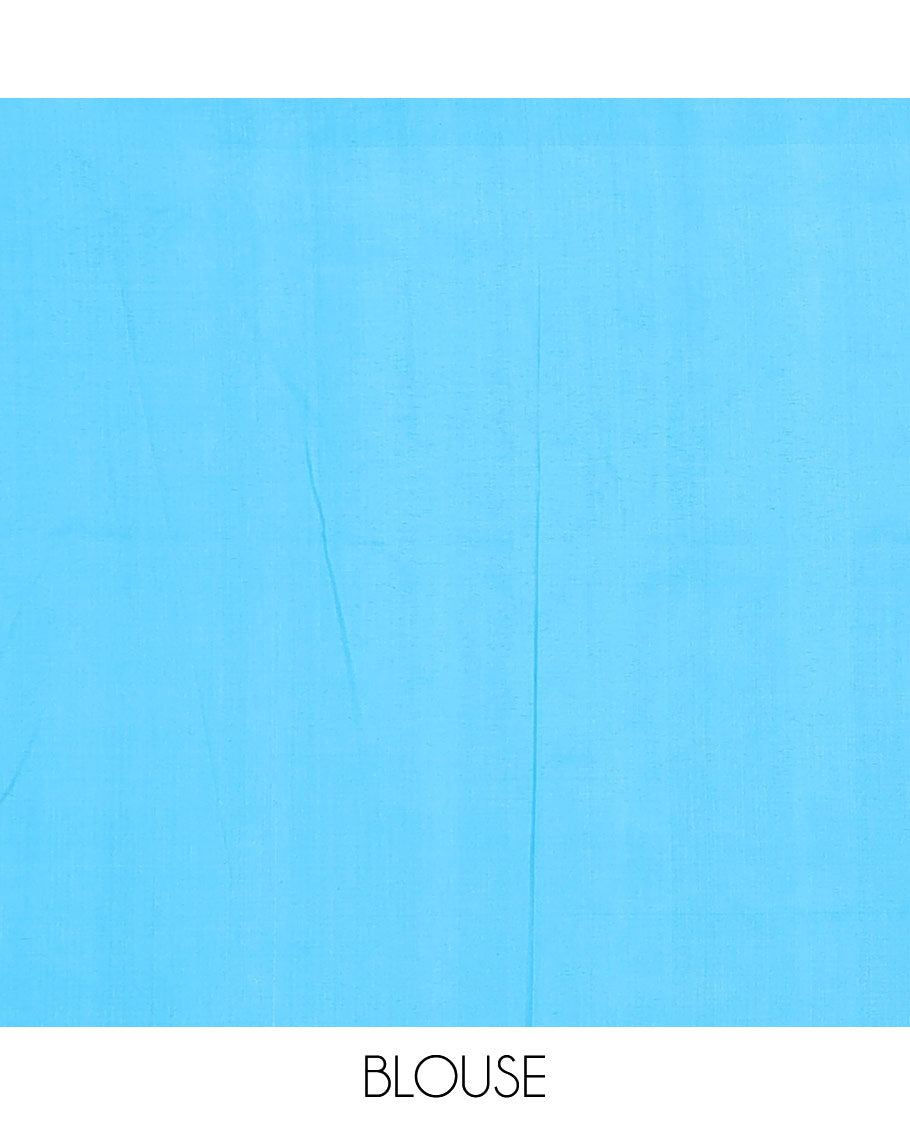 Half-white geometric design Pochampally ikkat saree, contrast plain border, and ikkat design pallu