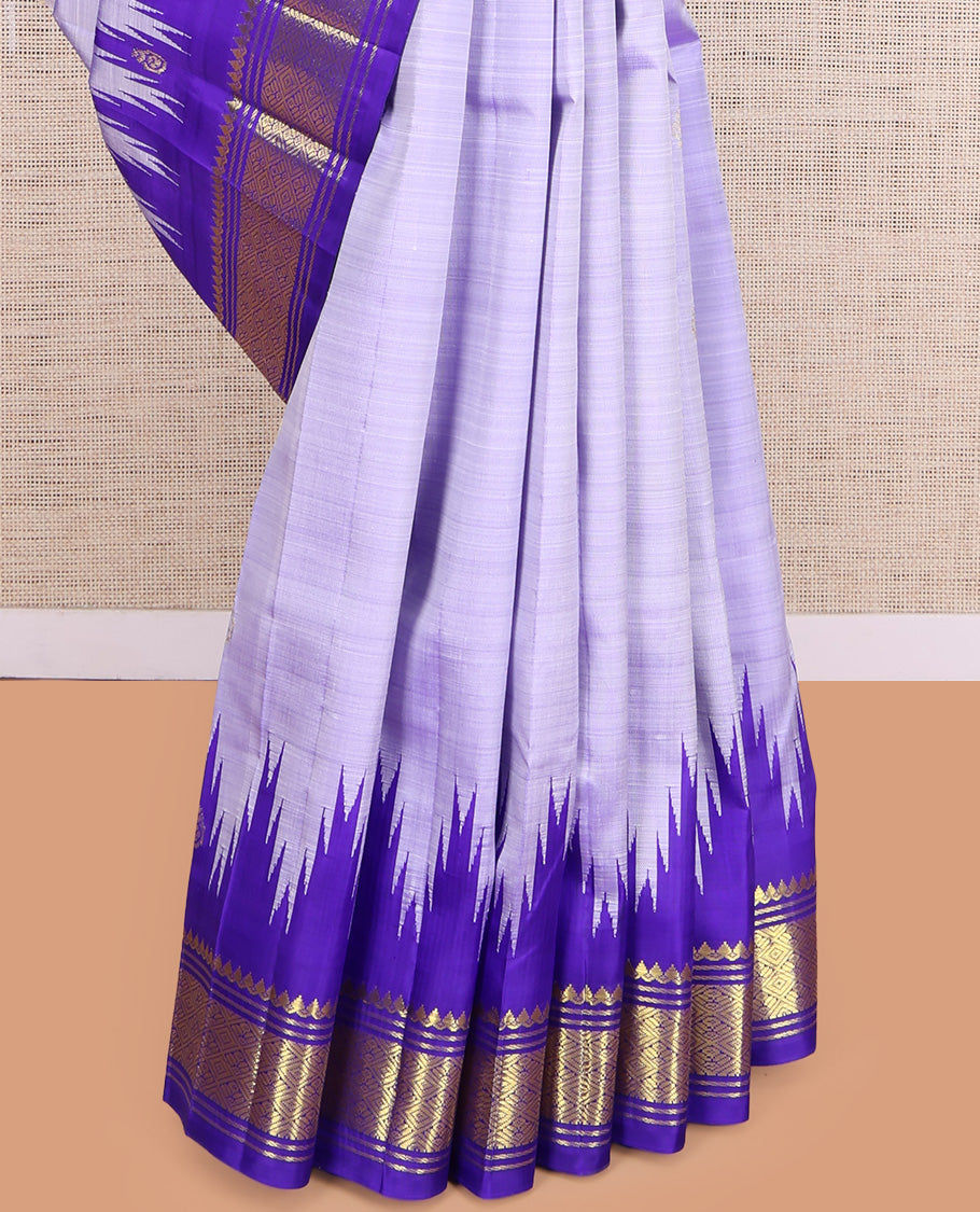 Light Lavender Woven Kanchipuram Silk Saree