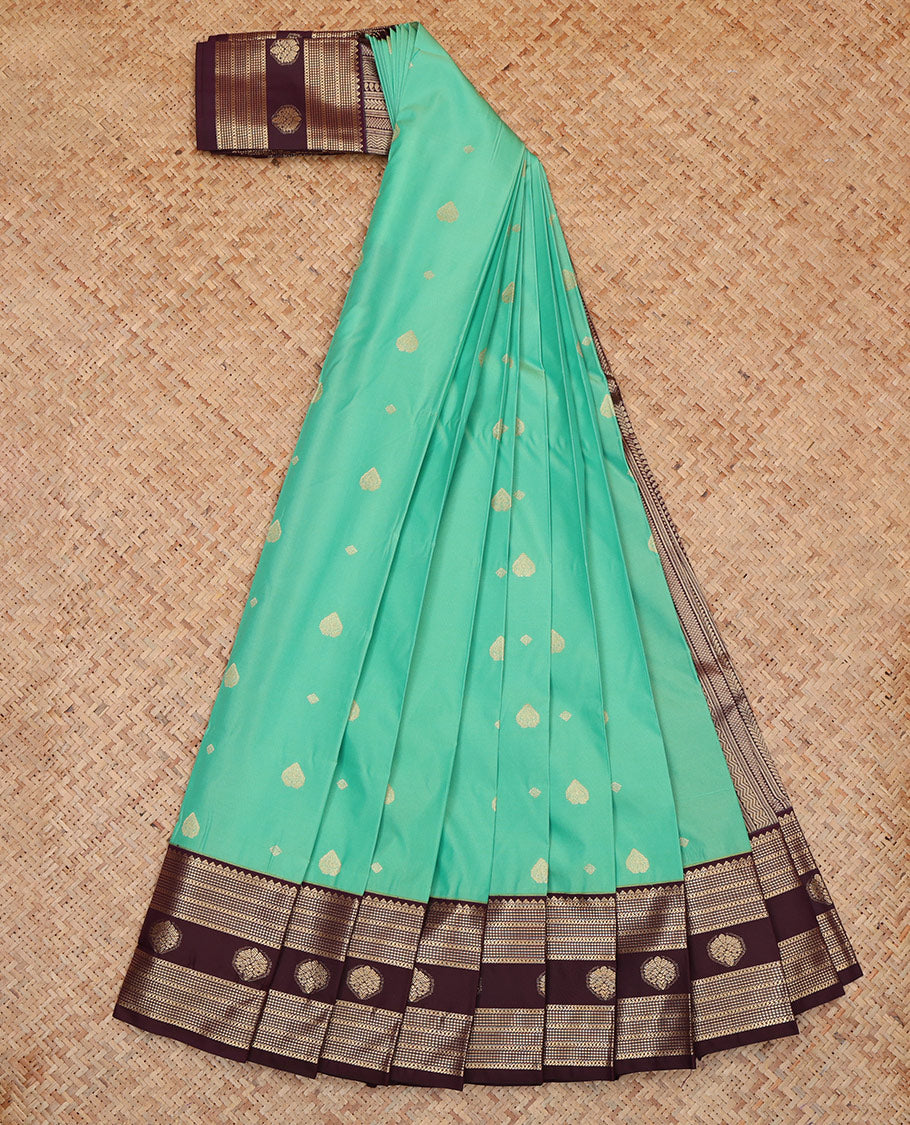 Turquoise Budget Silk Saree
