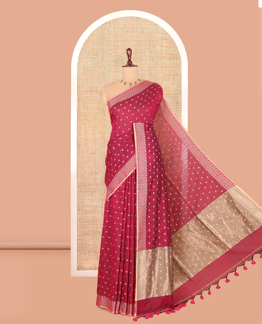 Purple Khadi Cotton Saree