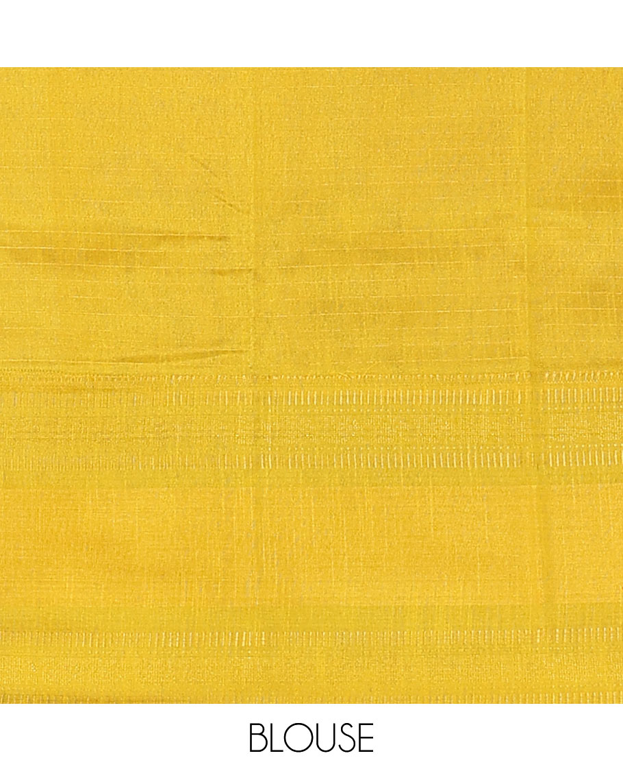 Purple butta enclosed checked dupion saree, contrast traditional border, and zari striped pallu