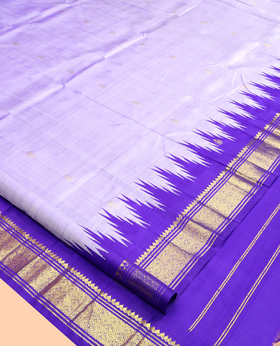 Light Lavender Woven Kanchipuram Silk Saree