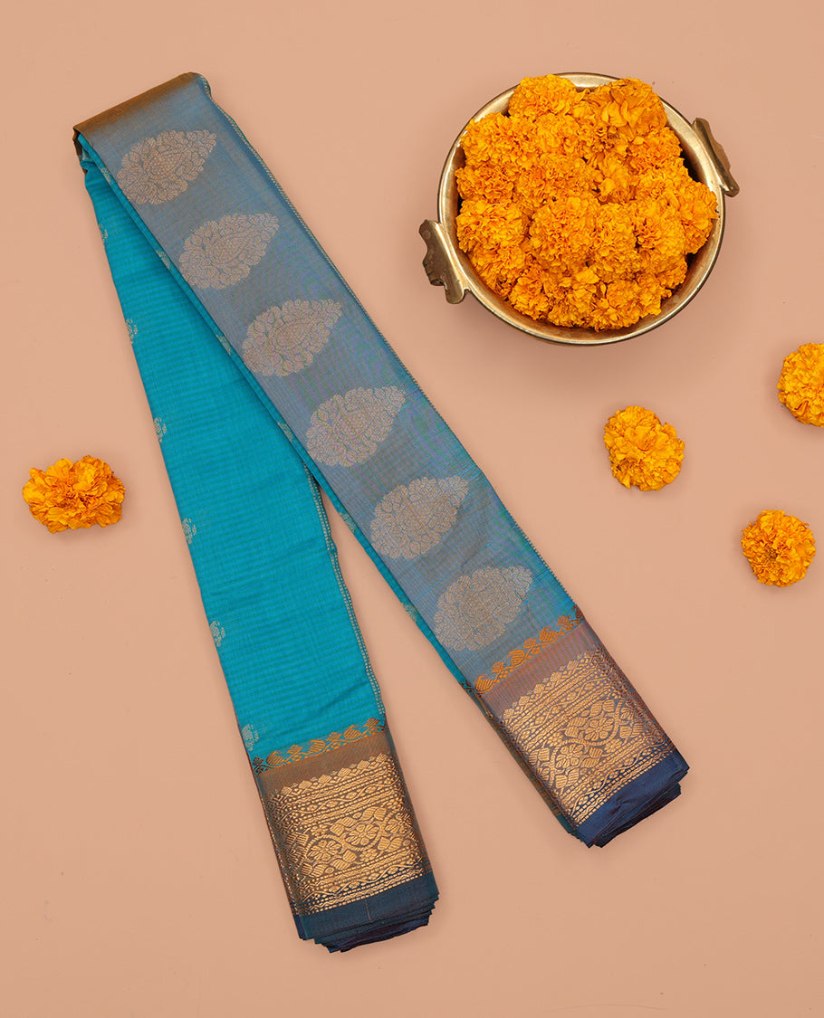 Blue Gadwal Silk Saree