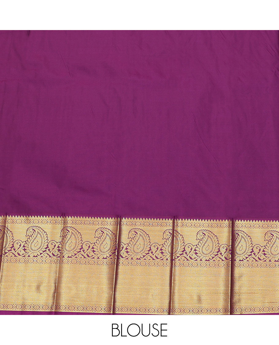 Blue Budget Silk Saree, Accentuated with Triangle Buttas All Over Its Body, Complemented by a Contrast Traditional Zari Design Border, Grand Jaal Pallu, and Paired with a Contrast Blouse