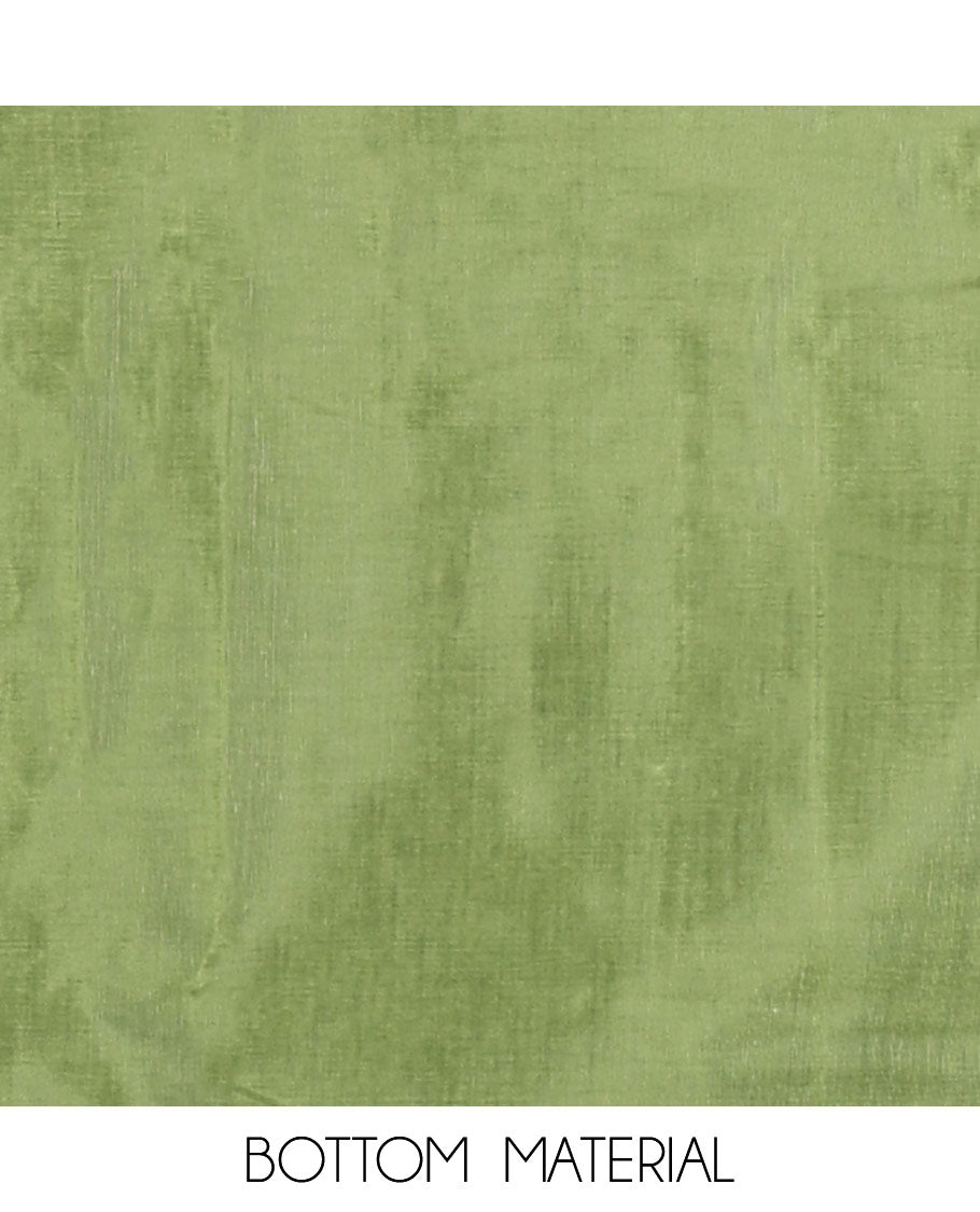 Green Semi Silk Material Churidar Set, Subtly Made Plain Top, a Plain Santoon Bottom, and Is Paired with a Dual-Colored Bandhani Motifs Semi Silk Dupatta