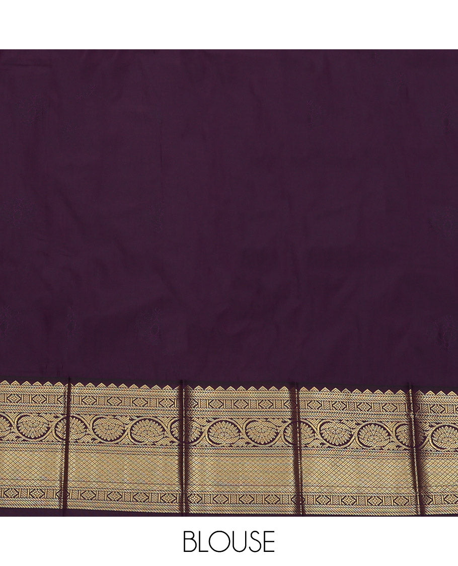Pink Budget Silk Saree, Decked Up with Zari Buttas, Complemented by a Contrast Traditional Zari Border, Jaal Pallu, and Contrast Blouse