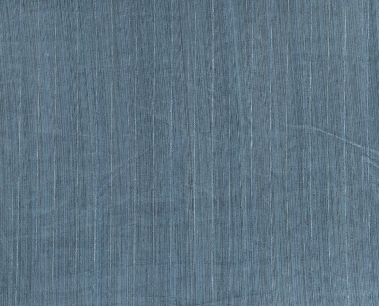 Blue horizontal stripes printed soft tussar saree adorned with big butterfly motifs printed border and pallu, contrast blouse