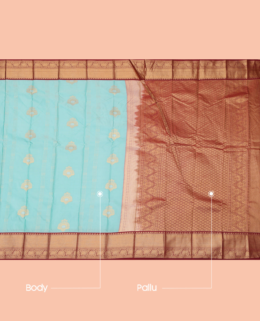 Blue Traditional Design Border Budget Silk Saree