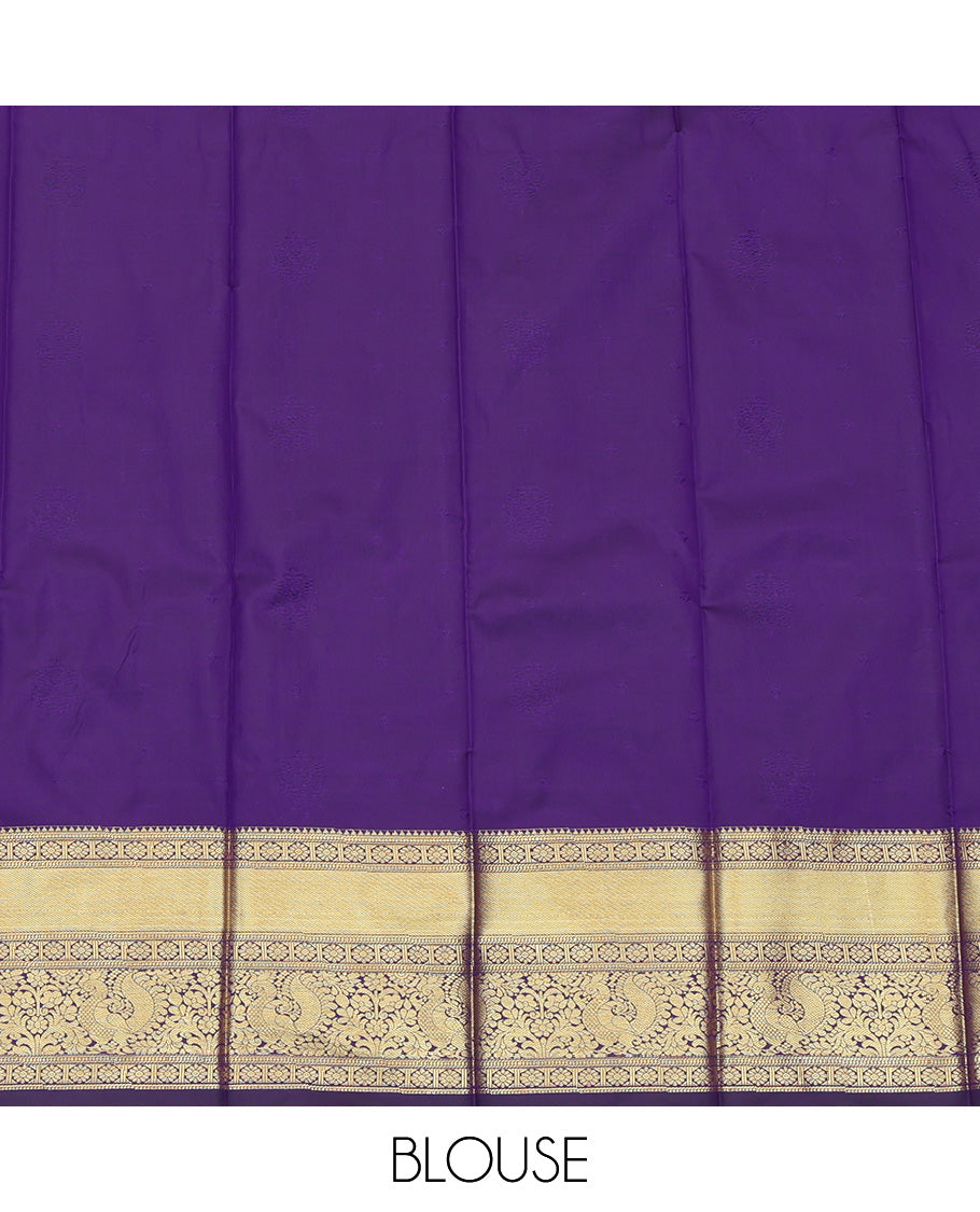 Violet Traditional Zari Design Border Budget Silk Saree