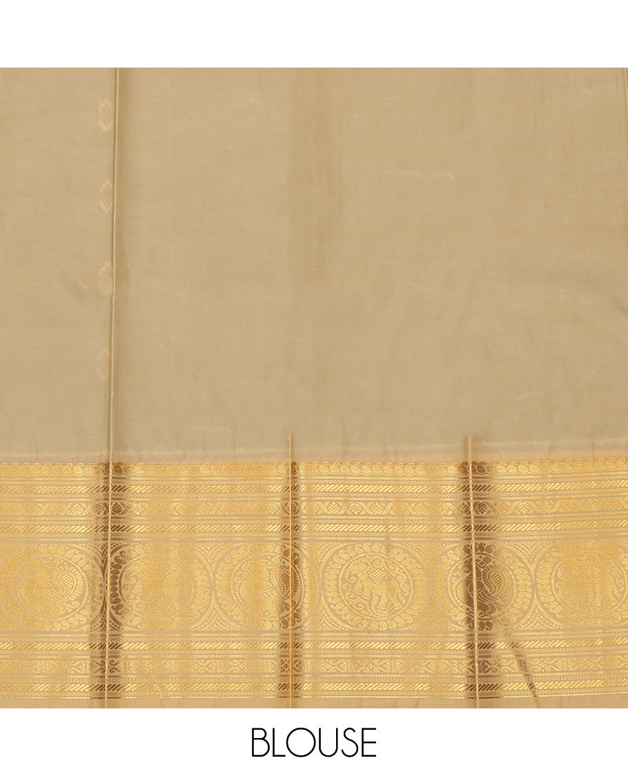 Navy Blue Budget Silk Saree, Crafted with Zari Buttas, Complemented by Contrast Traditional Zari Border, a Grand Pallu and a Contrast Blouse
