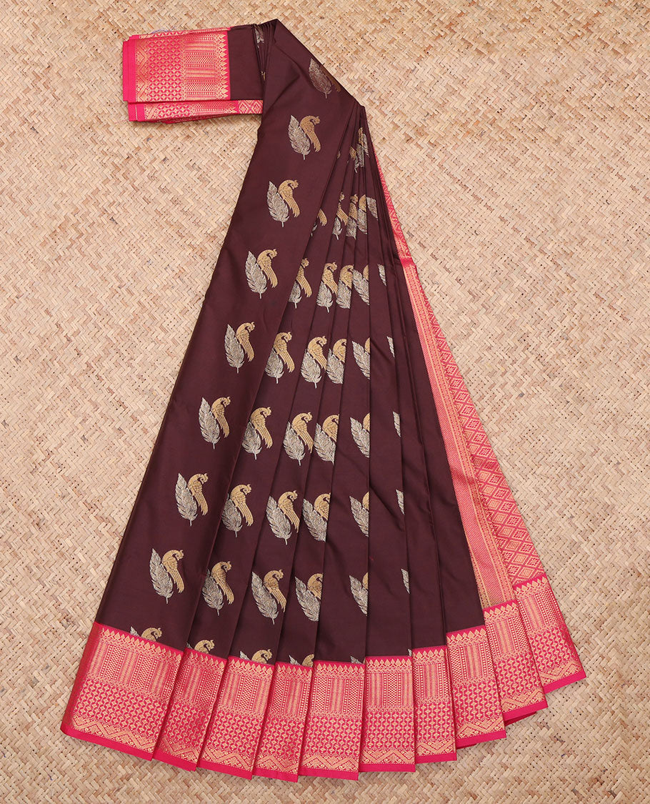 Brown Woven Budget Silk Saree