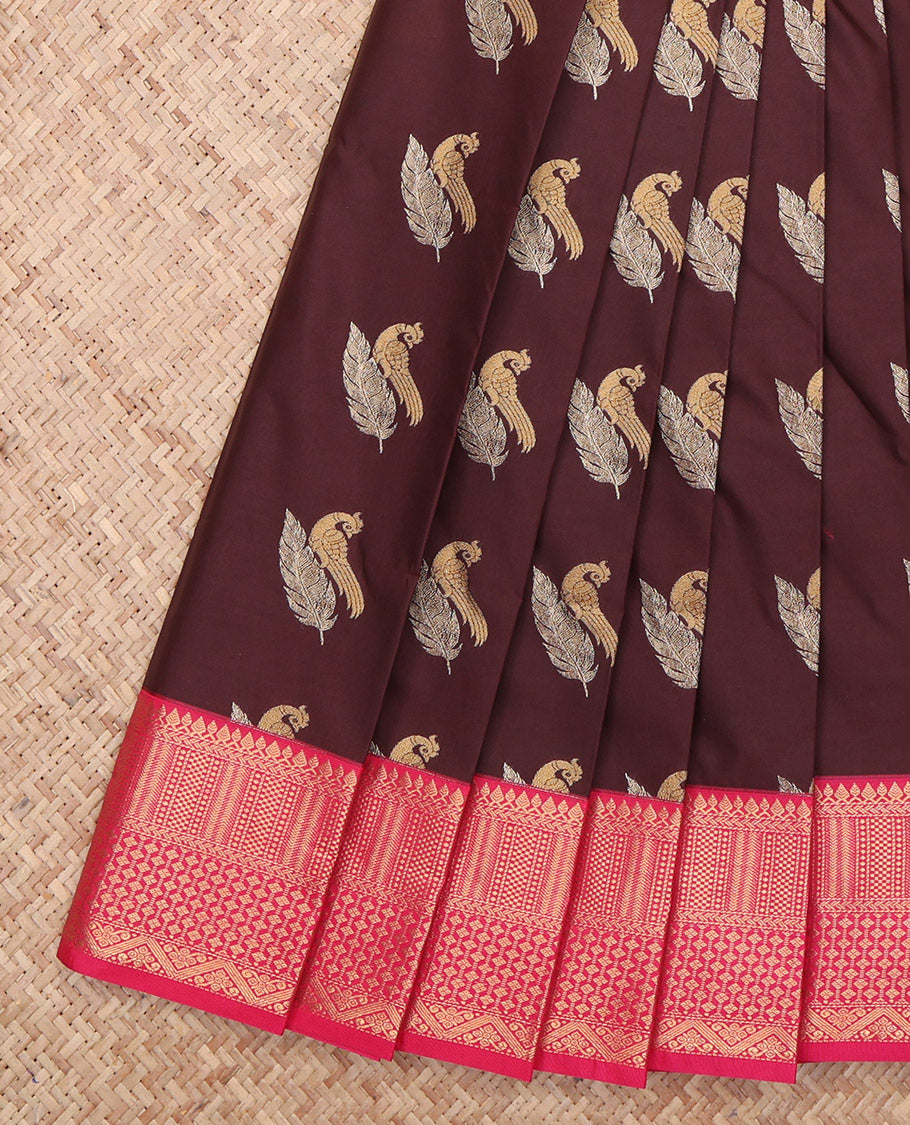 Brown Woven Budget Silk Saree
