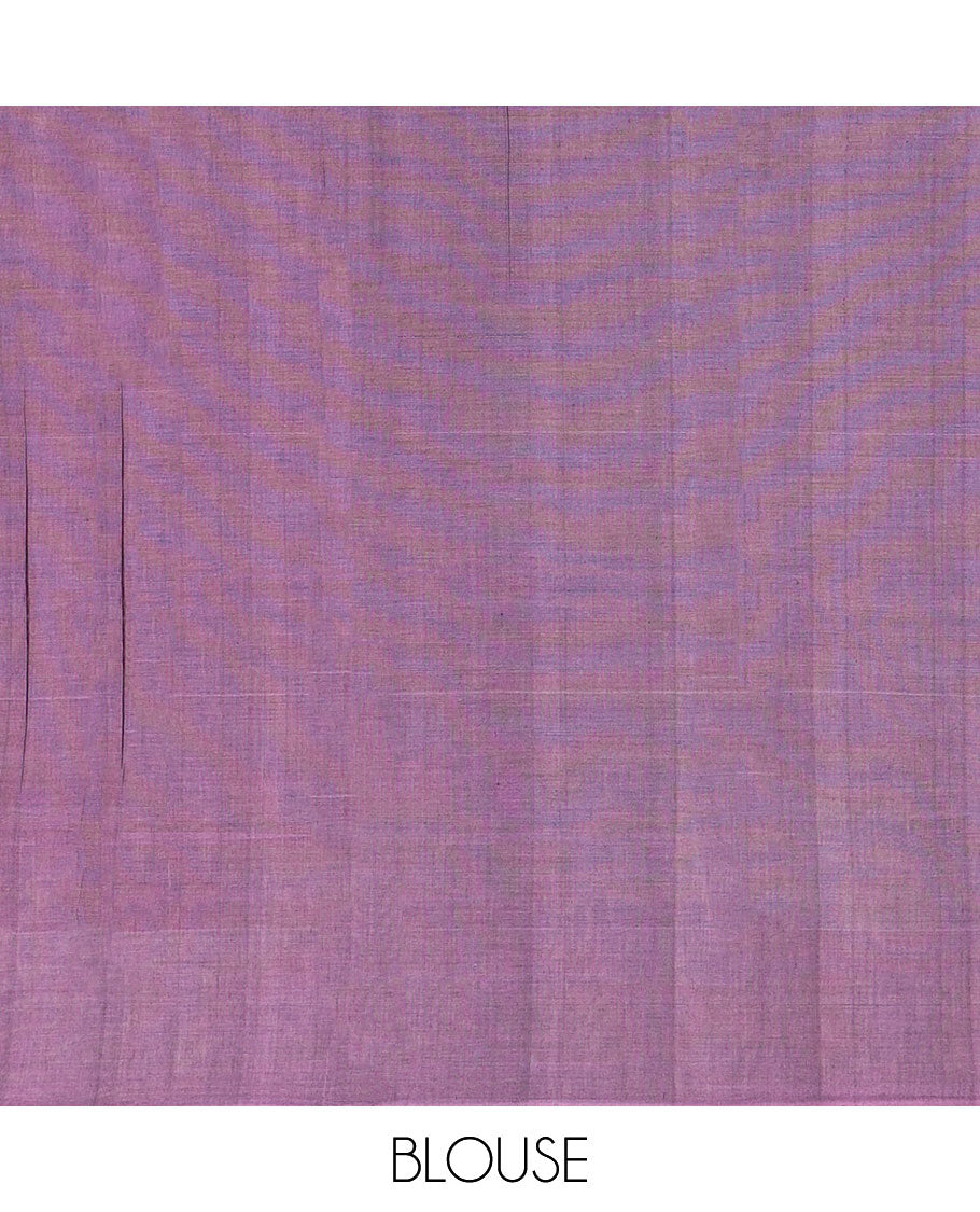 Maroon chevron design pochampally cotton saree, contrast ikkat border & pallu of ikkat jaal design