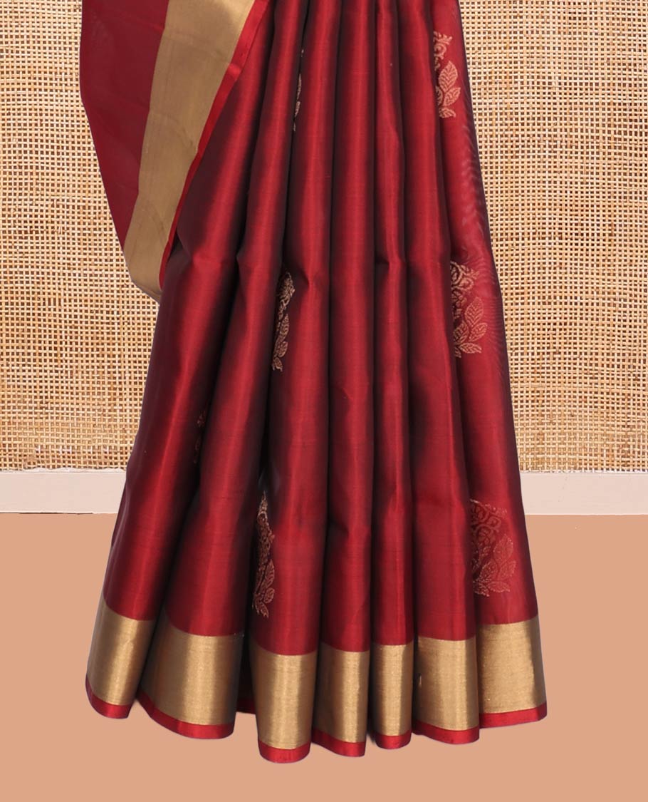 Red Mayuri Lite Silk Mix Saree