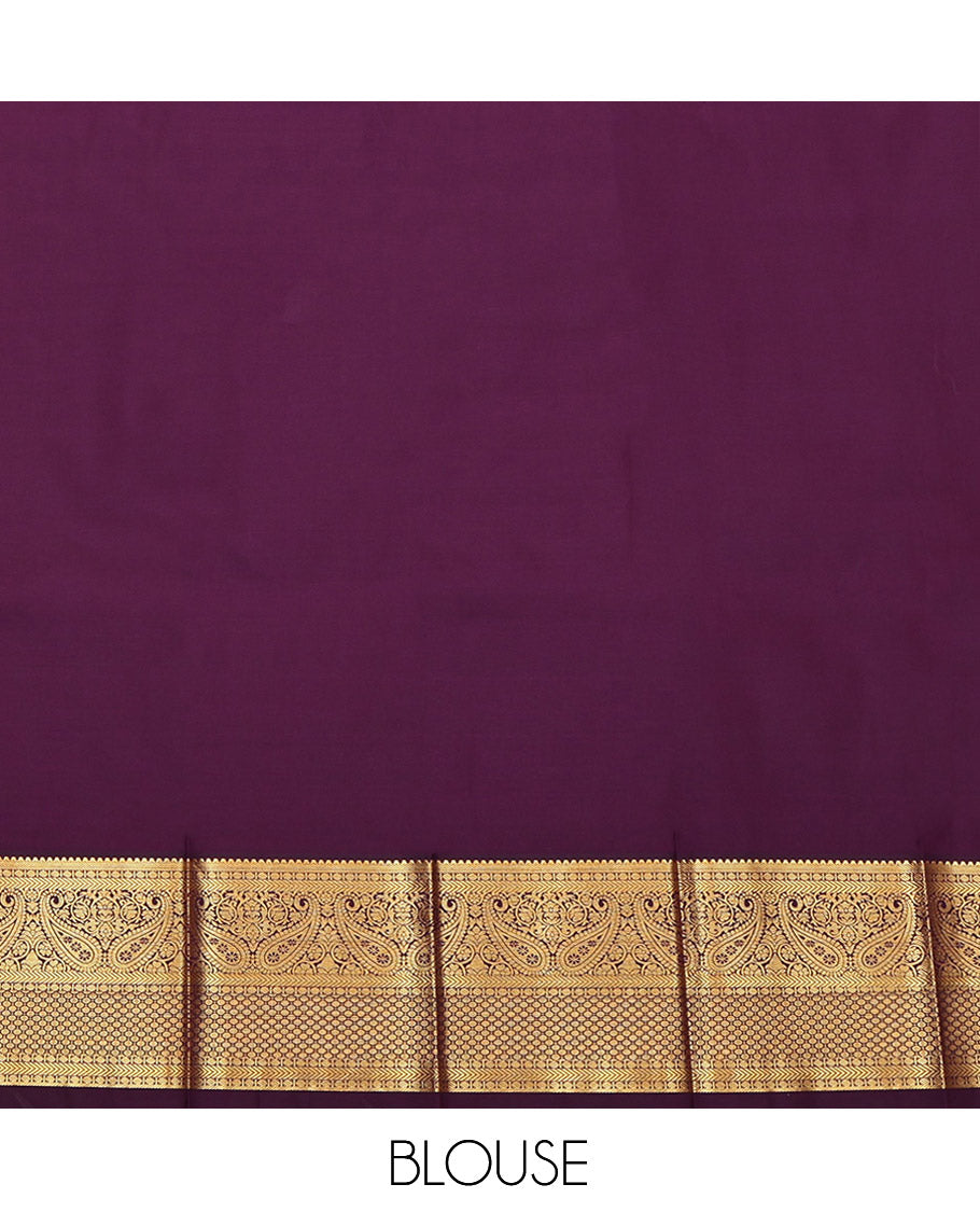 Red Budget Silk Saree, Accentuated with Zari Buttas, Complemented by Contrast Traditional Zari Border, Grand Pallu, and a Contrast Blouse
