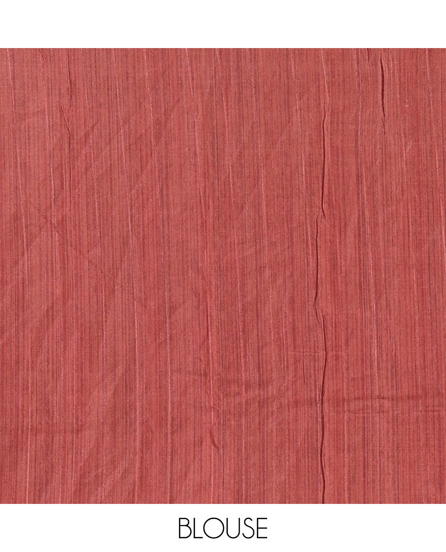 Magenta horizontal stripes printed soft tussar saree adorned with big butterfly motifs printed border and pallu, contrast blouse