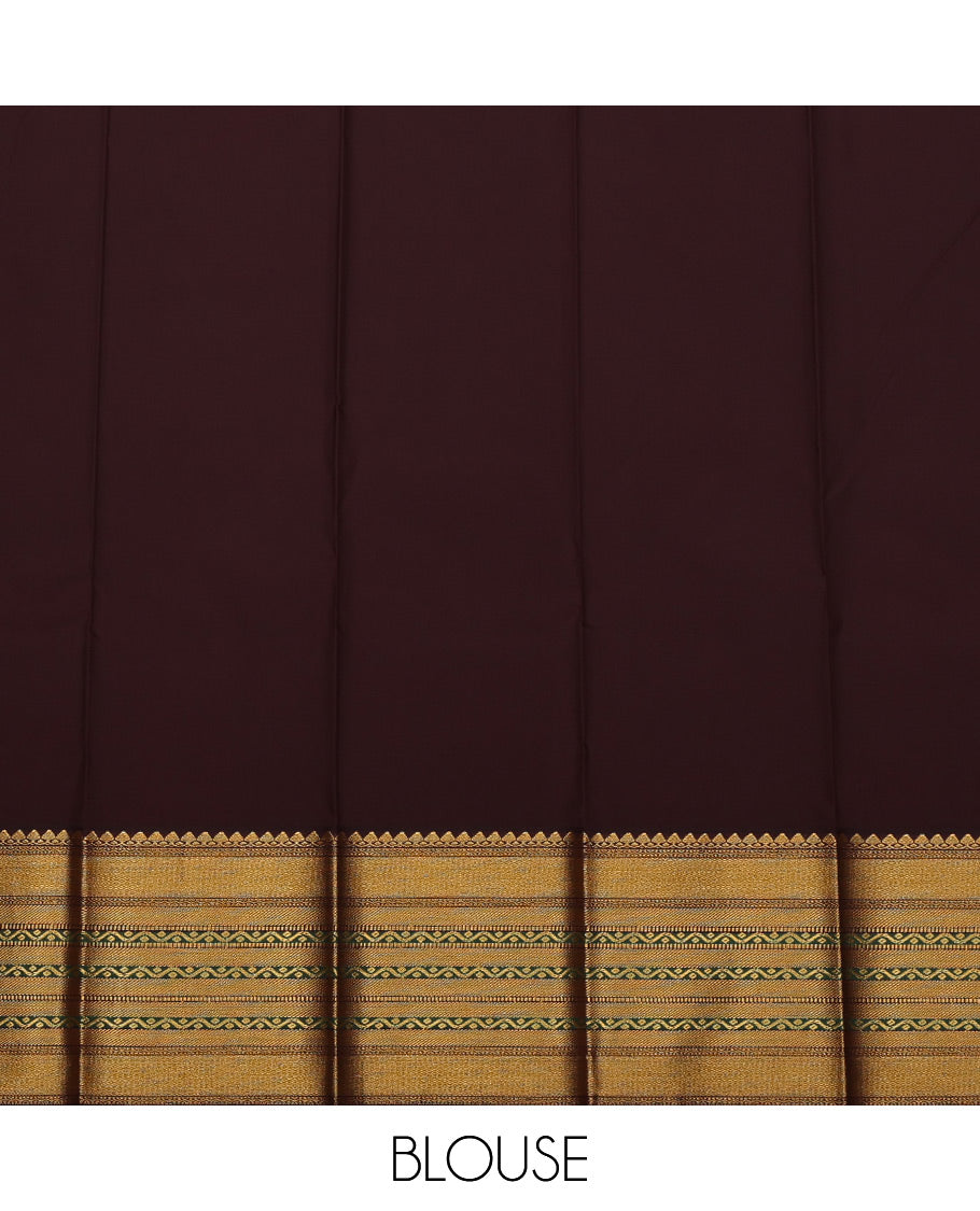 Parrot Green Budget Silk Saree, Prettified with Zari Buttas All Over Its Body, Complemented by a Contrast Traditional Zari Design Border, Grand Pallu, and Paired with a Contrast Blouse