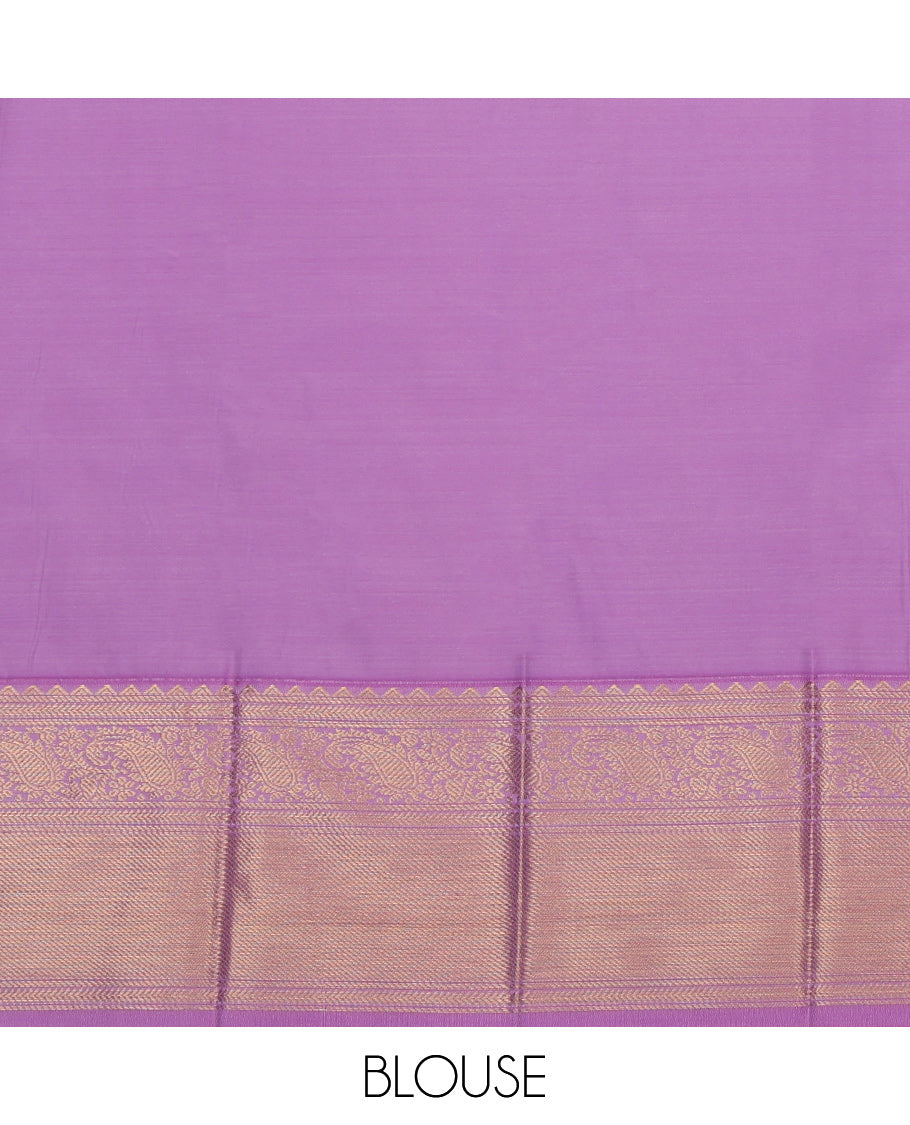 Purple Budget Silk Saree, Embellished with Zari Buttas and Checks, a Contrast Traditional Zari Border, Grand Pallu, and a Contrast Blouse