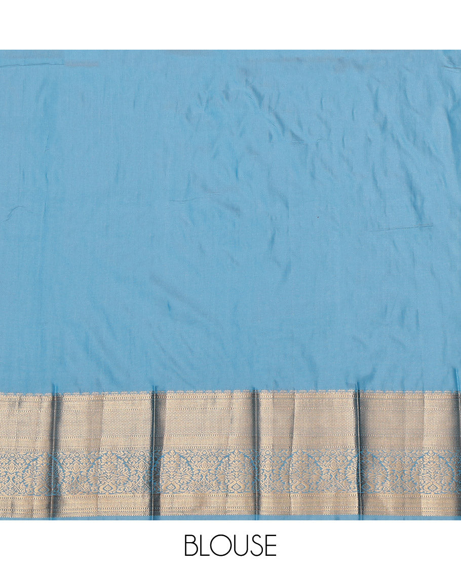 Pink Budget Silk Saree, Featuring Zari Buttas, Contrast Traditional Zari Border, Grand Pallu, and a Contrast Blouse