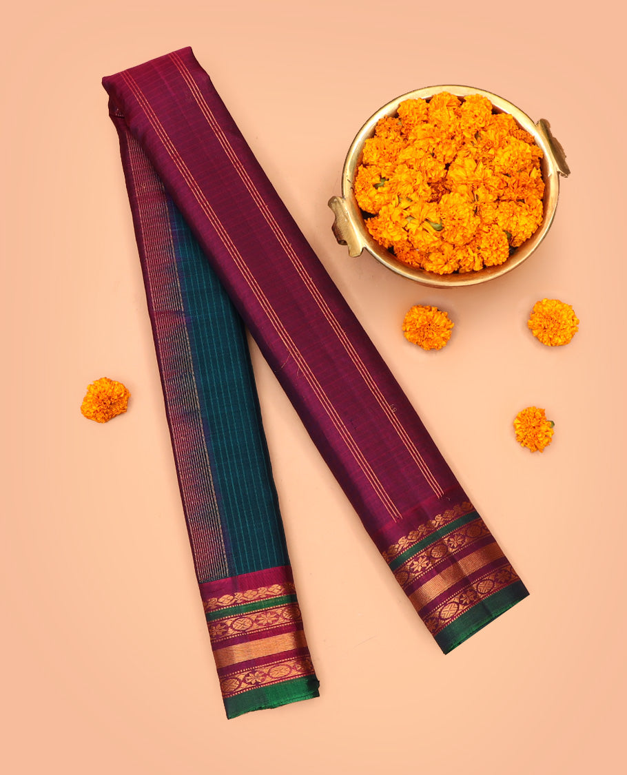 Blue Gadwal Cotton Saree