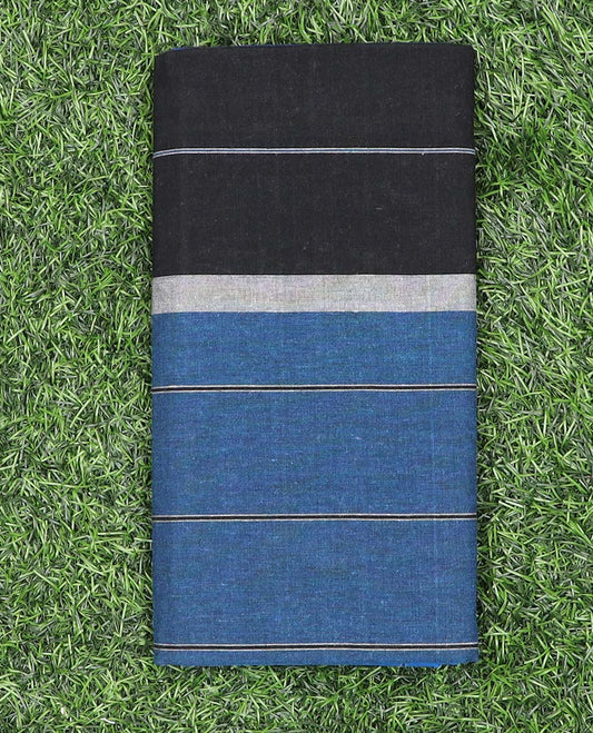 Multi-color horizontal striped cotton cozy lungi