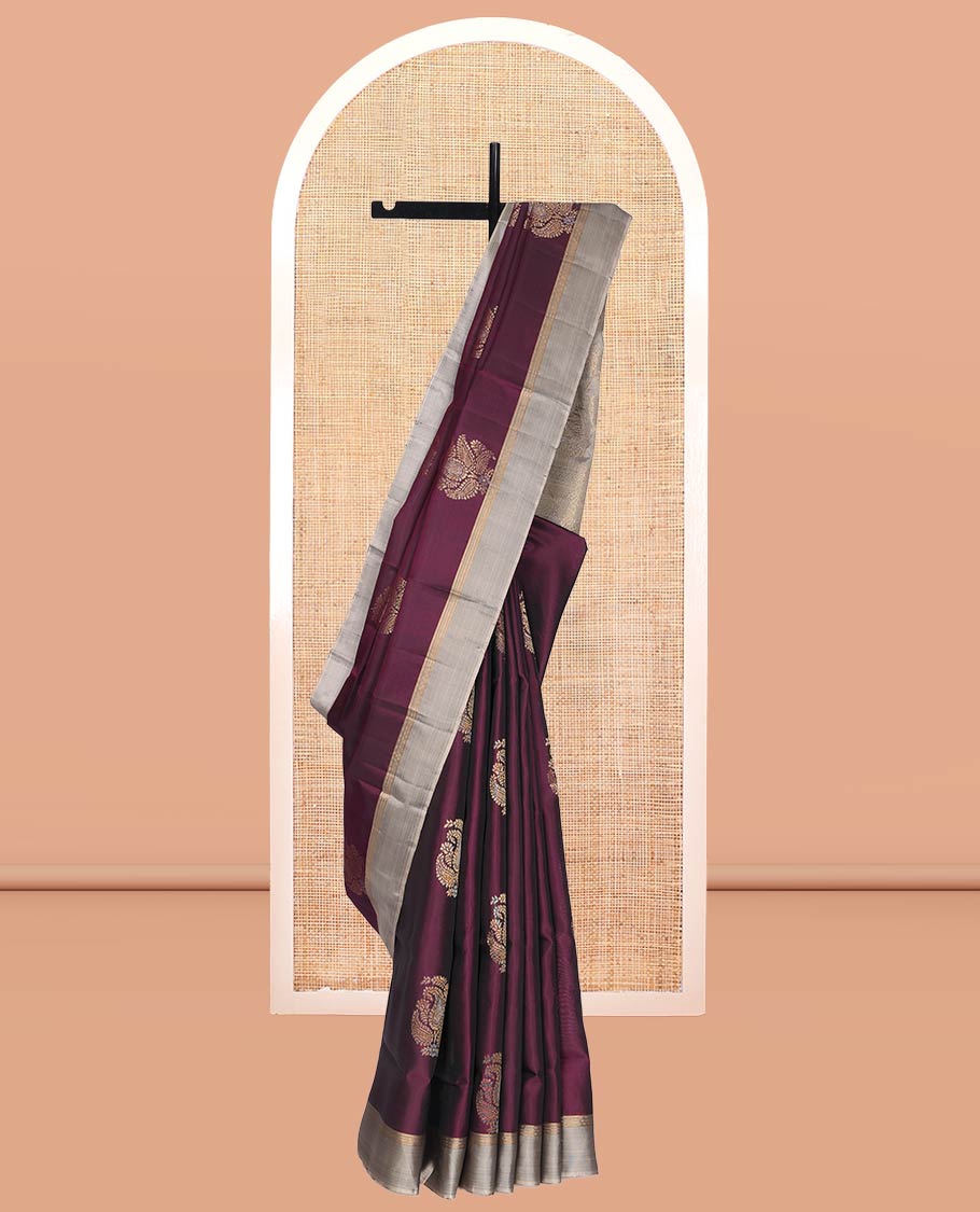 Purple Mayuri Lite Silk Mix Saree