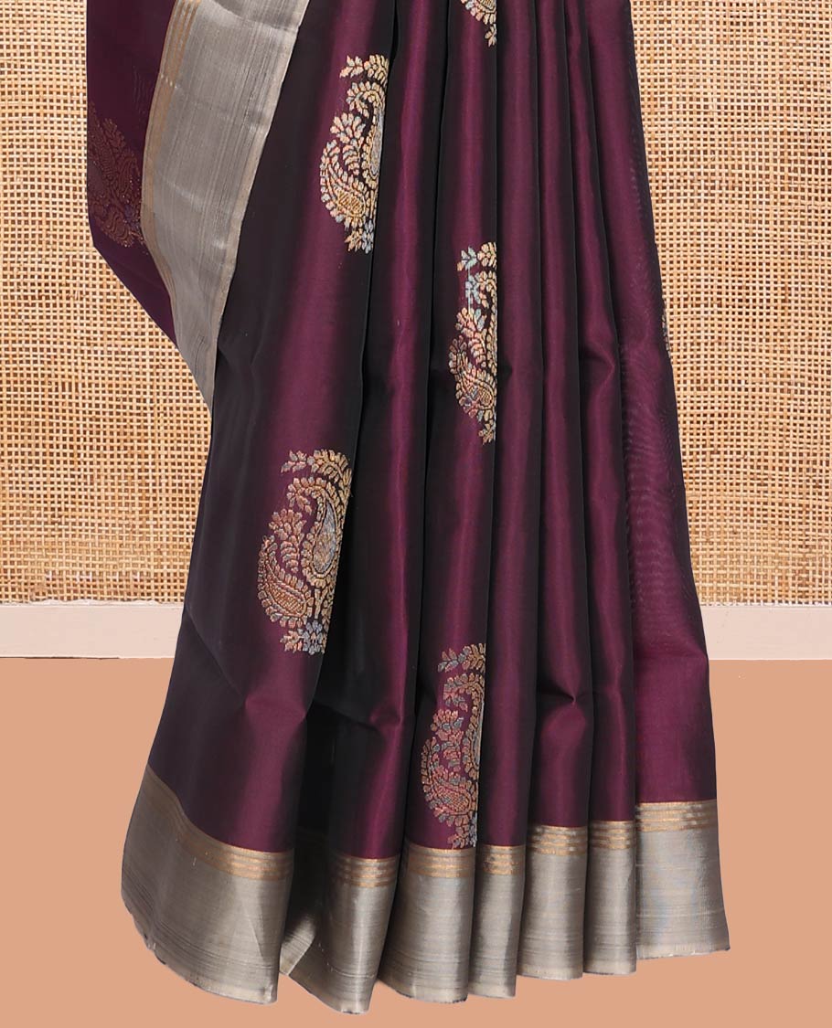 Purple Mayuri Lite Silk Mix Saree
