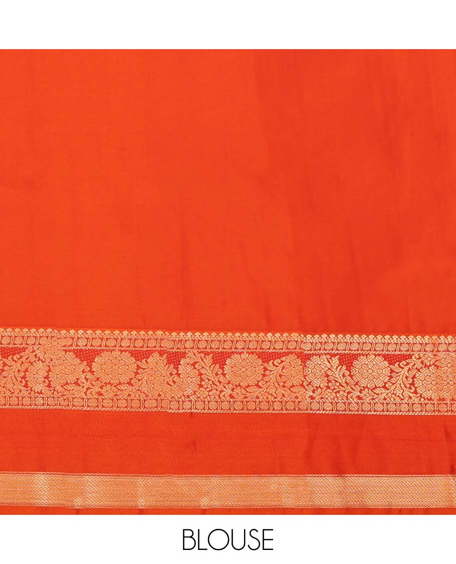 Navy Blue Budget Silk Saree, Finely Crafted with Zari Buttas and Stripes on Its Body, Complemented by a Contrast Traditional Zari Design Rettai Pettu Border, Intricately Designed Pallu, and Paired with a Contrast Blouse