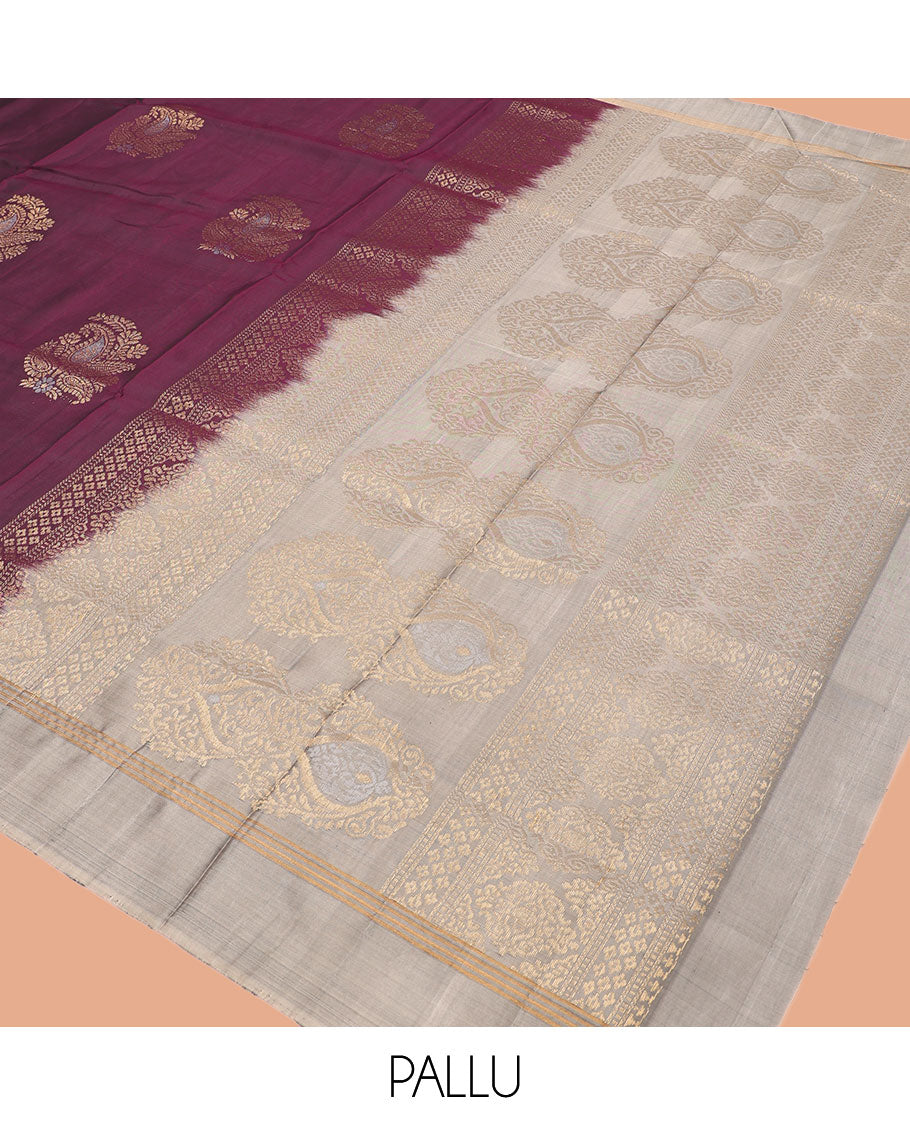 Purple Mayuri Lite Silk Mix Saree