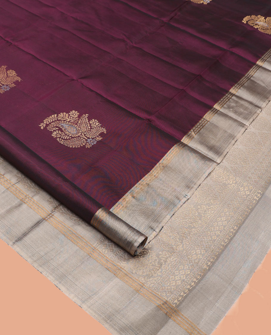 Purple Mayuri Lite Silk Mix Saree