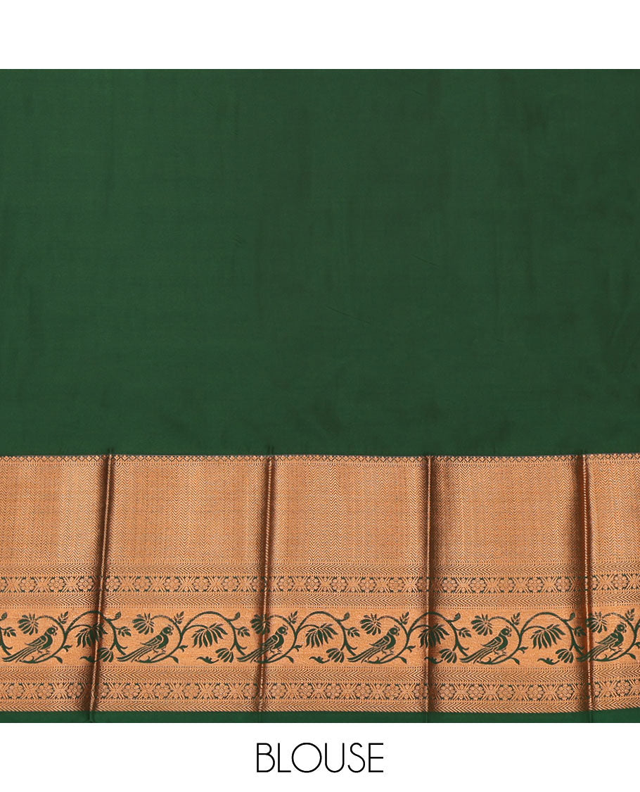 Red Budget Silk Saree, Beautified with Jacquard Design, a Contrast Traditional Zari Border, Grand Pallu, and a Contrast Blouse
