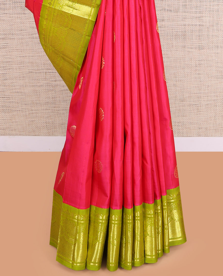 Red Korvai Kanchipuram Silk Saree