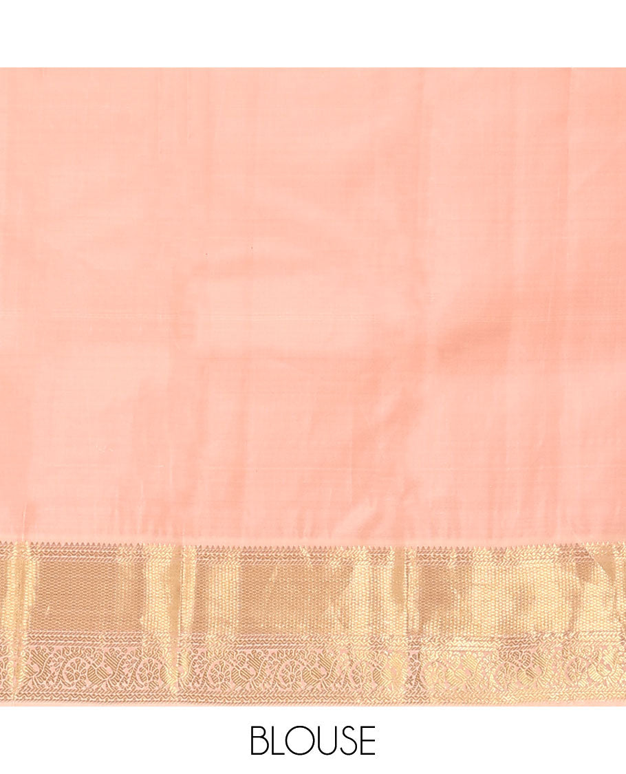 Black Vasundhara Lite Silk Mix Saree, Beautifully Bedecked with Zari Buttas, Complemented by a Contrast Border of Rekku, Banaras, Neli, Mayil Kann, and Mayil Designs, Grandly Jaal Design Pallu, and Paired with a Contrast Blouse