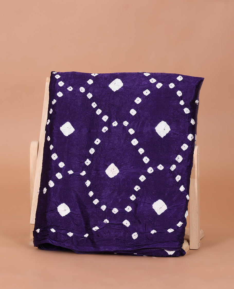 Borderless Violet Bandhani Dola Silk Saree