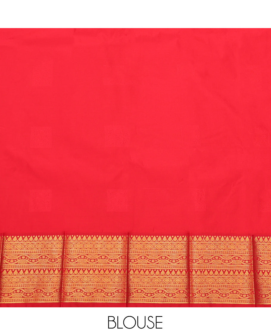 Pink Budget Silk Saree, Sparsely Sparkled with Zari Buttas, Complemented by a Contrast Traditional Zari Border, Grand Jaal Pallu, and Contrast Blouse
