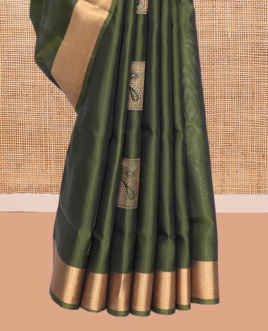 Green Mayuri Lite Silk Mix Saree